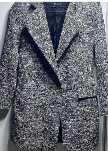Zara Basic Gri Melanj Kumas Ceket