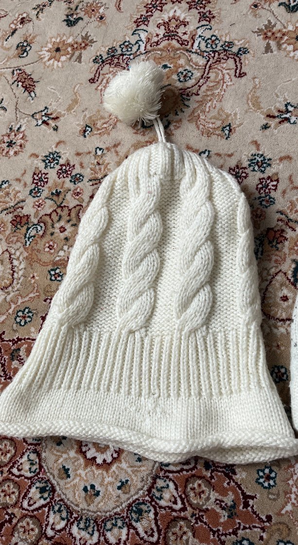 Kadın Bohem Örgü Beyaz Bere - Görsel 3