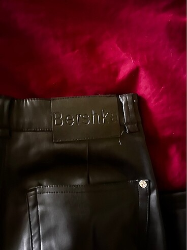 BERSHKA siyah deri pantolon