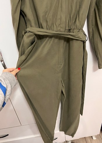 Kadın haki  Uzun Kemerli Tulum - Görsel 2