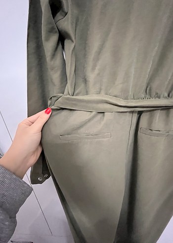 Kadın haki  Uzun Kemerli Tulum - Görsel 8