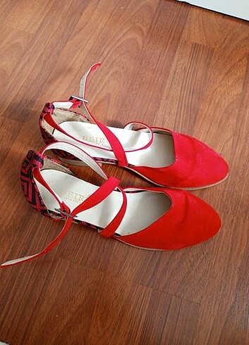 39 Beden kırmızı Renk Kısa topuklu ayakkabı