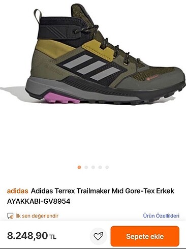 Sıfır Adidas GORATEX bot yağmur - kar suyu geçirmez , etiketli f