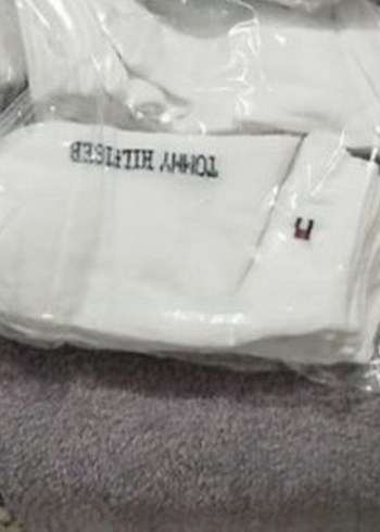 Tommy Hilfiger Erkek Beyaz Desenli Çorap