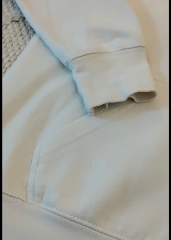 Beyaz Kapüşonlu Pull&Bear Sweatshirt - Görsel 4