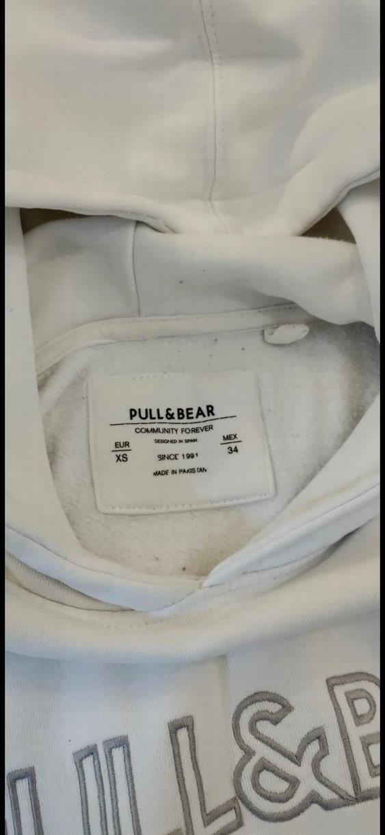 Beyaz Kapüşonlu Pull&Bear Sweatshirt - Görsel 5