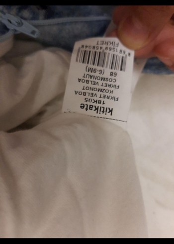 Gri Denim Bebek Tulum, Kürklü Kapüşonlu - Görsel 3