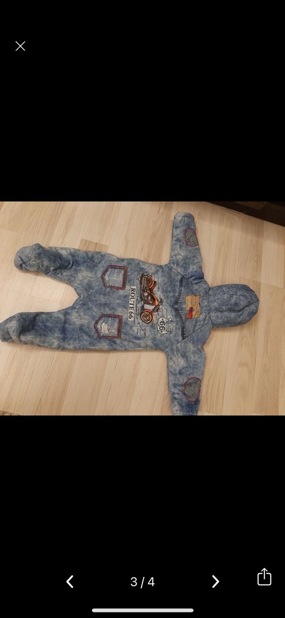 Gri Denim Bebek Tulum, Kürklü Kapüşonlu - Görsel 5