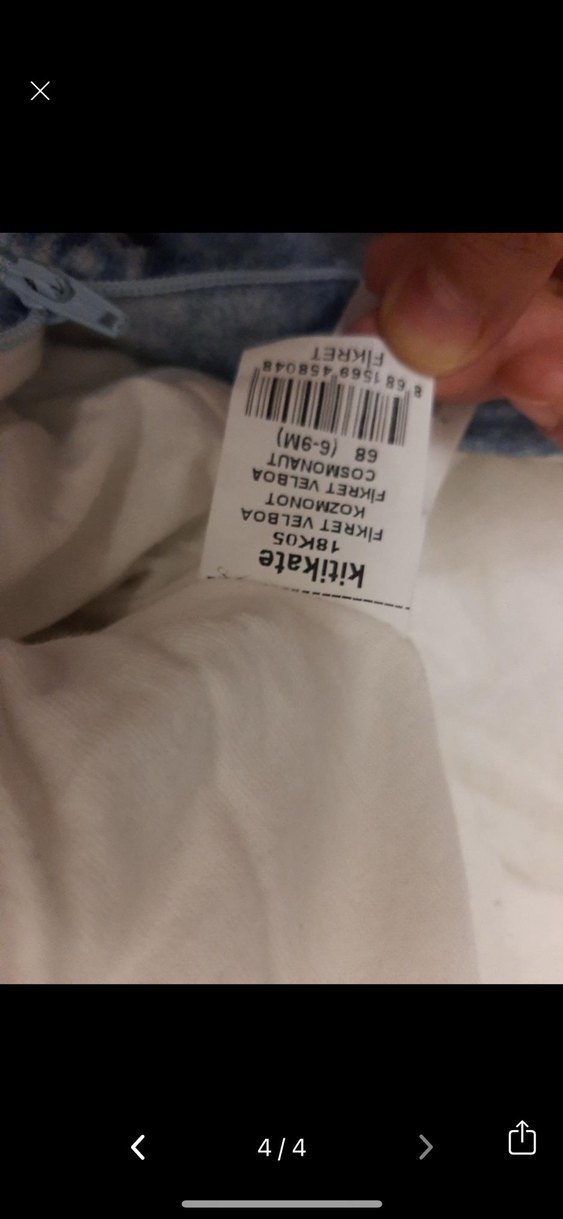 Gri Denim Bebek Tulum, Kürklü Kapüşonlu - Görsel 3