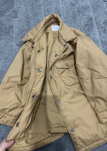 Bej Düğmeli Erkek Çocuk Kaban - Görsel 6