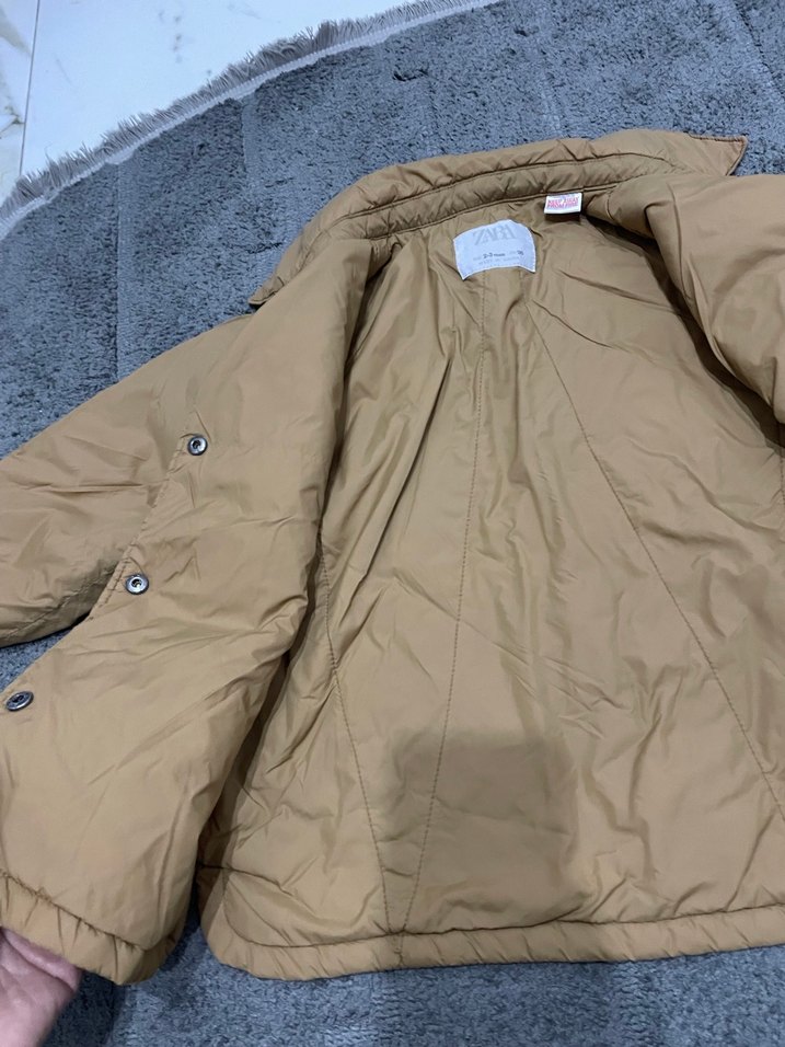 Bej Düğmeli Erkek Çocuk Kaban - Görsel 4