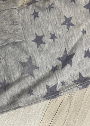 Gri Yıldız Baskılı Çocuk Pijama Takımı - Görsel 4
