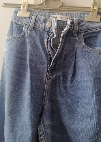 zara mom kesim yüksek bel bol kesim Kadın Denim Jean - Görsel 3