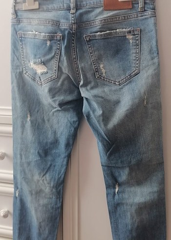 Kadın Mavi  Kot Pantolon boru paça hiç giyilmemiştir - Görsel 5