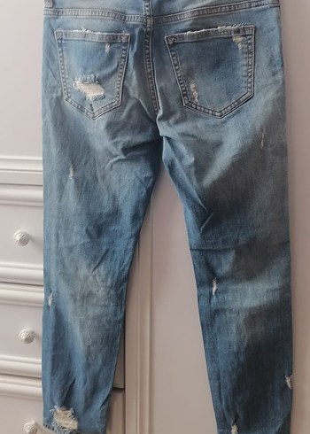 Kadın Mavi  Kot Pantolon boru paça hiç giyilmemiştir - Görsel 3