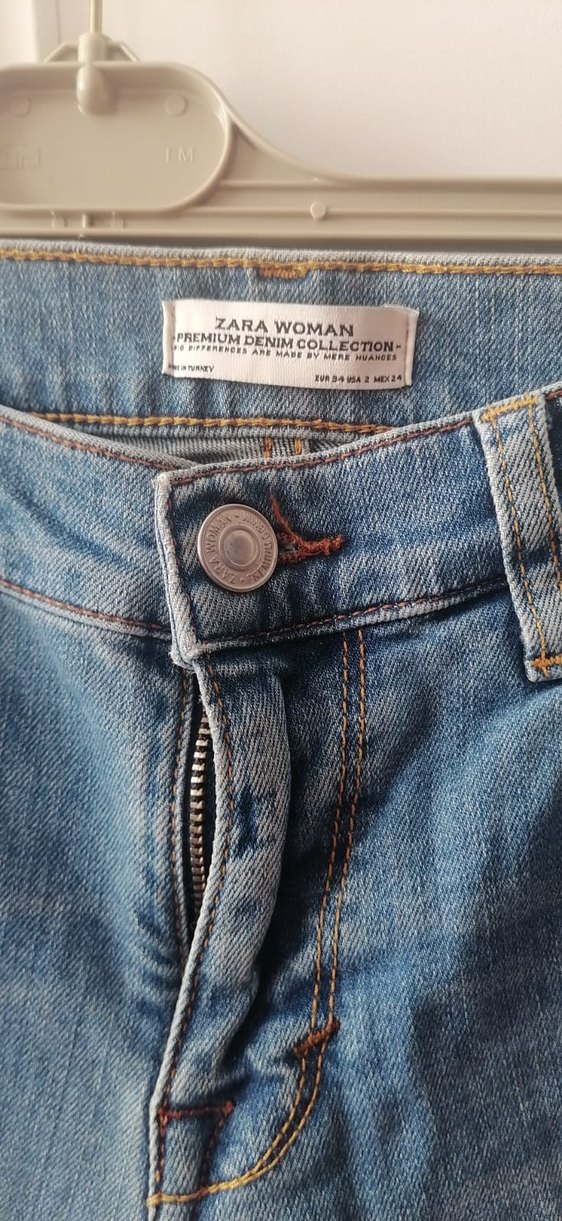 Kadın Mavi  Kot Pantolon boru paça hiç giyilmemiştir - Görsel 2