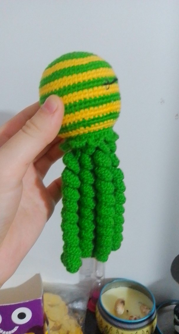 Renkli Yeşil Örgü Ahtapot Oyuncak - Görsel 3