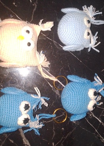 Renkli Örgü Baykuş Anahtarlık - Görsel 2