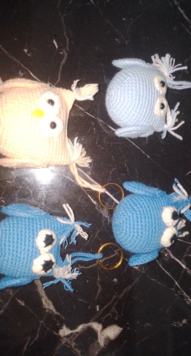 Renkli Örgü Baykuş Anahtarlık - Görsel 2