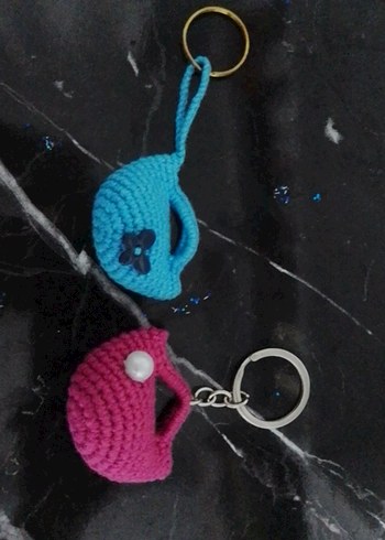 Renkli Örgü Kadın Anahtarlık Seti - Görsel 3