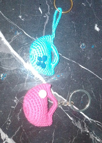 Renkli Örgü Kadın Anahtarlık Seti - Görsel 2