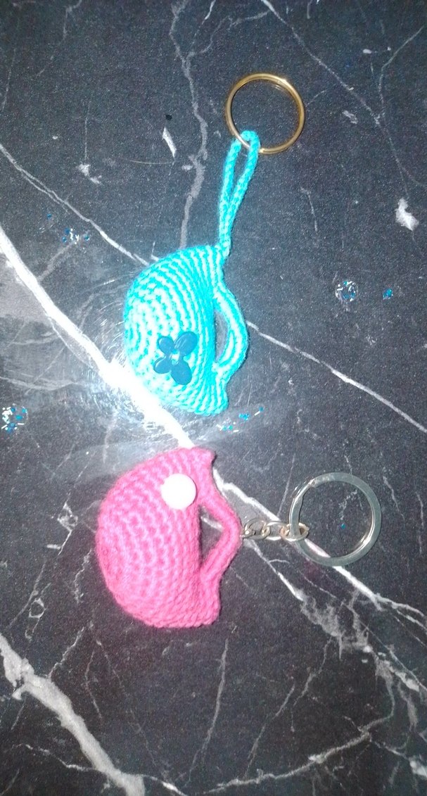 Renkli Örgü Kadın Anahtarlık Seti - Görsel 2