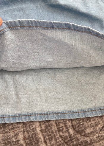 Zara Kız Çocuk Mavi Denim Dantel Yakalı Bluz yaş belirtn