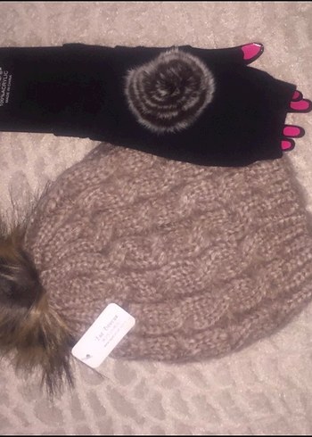 Bej Örgü Kadın Bere - Görsel 2