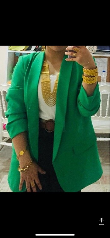 Kadın yeşil blazer ceket