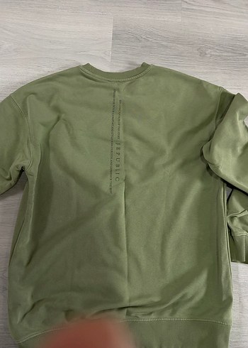 Erkek Haki Basic Sweatshirt - Görsel 4