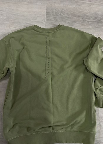 Erkek Haki Basic Sweatshirt - Görsel 5