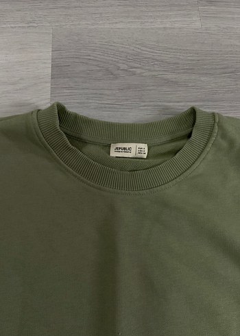 Erkek Haki Basic Sweatshirt - Görsel 2