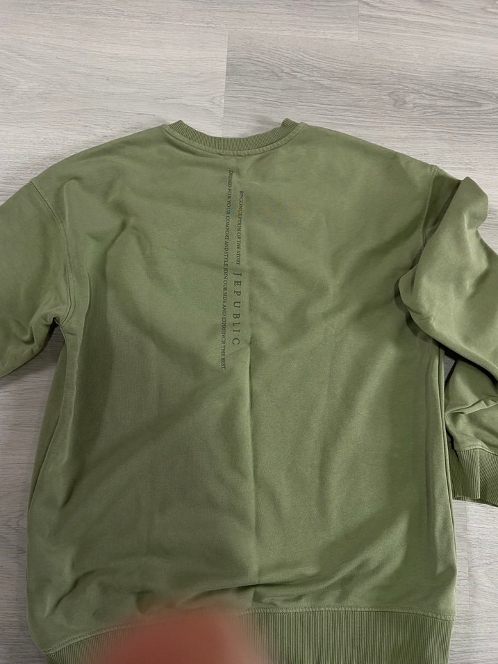 Erkek Haki Basic Sweatshirt - Görsel 4