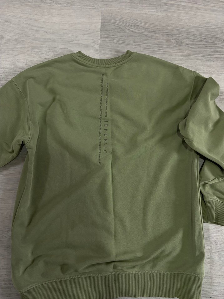Erkek Haki Basic Sweatshirt - Görsel 5