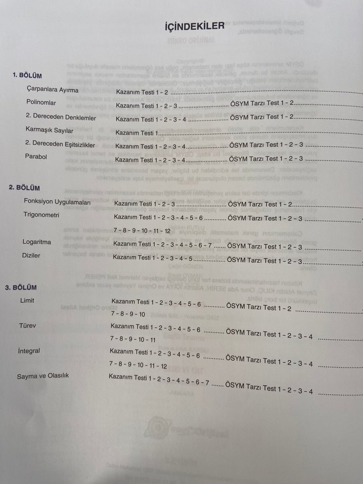 AYT Matematik Soru Bankası MikrOOrijinal - Görsel 2
