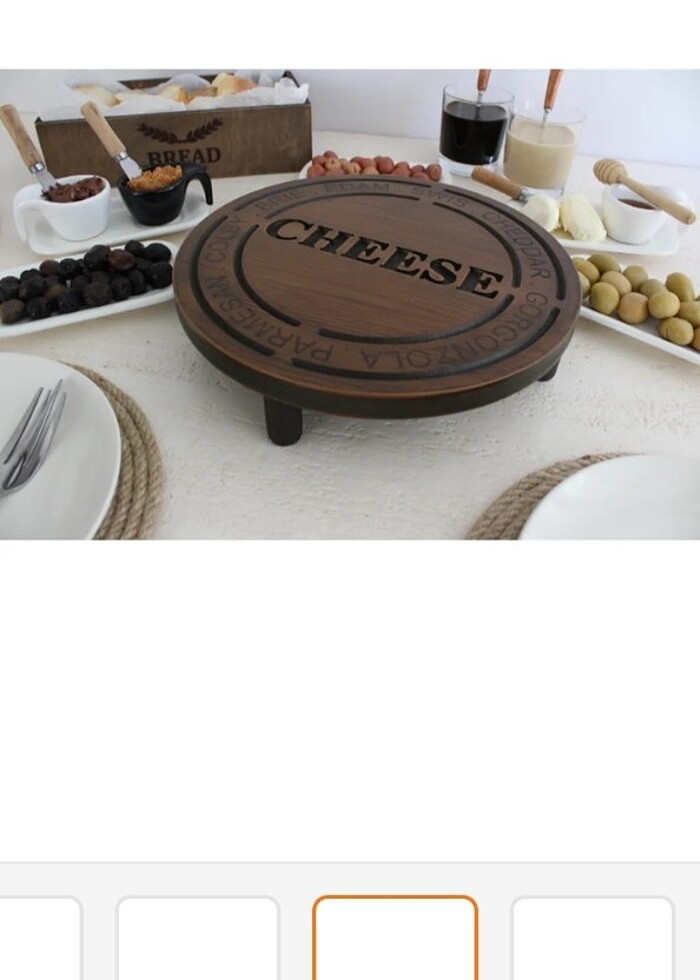 Ahşap ayaklı tasarım peynir tabağı ahşap sunum tabağı - Görsel 3