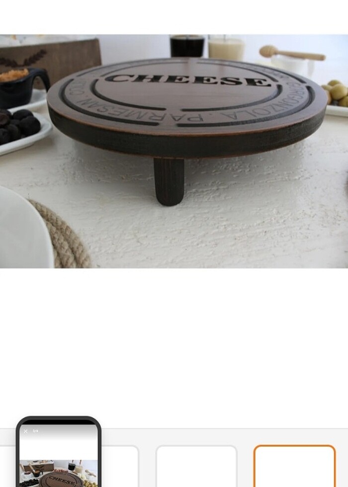 Ahşap ayaklı tasarım peynir tabağı ahşap sunum tabağı - Görsel 4