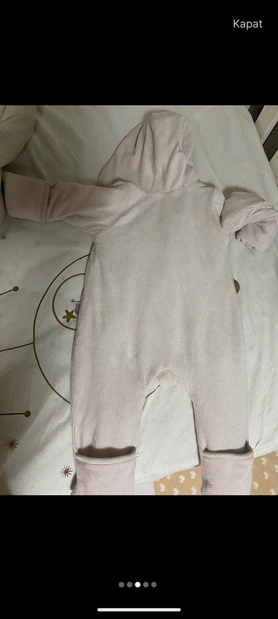 H&M Kışlık Tulum Bej- Bebek Kozmonot - Görsel 4