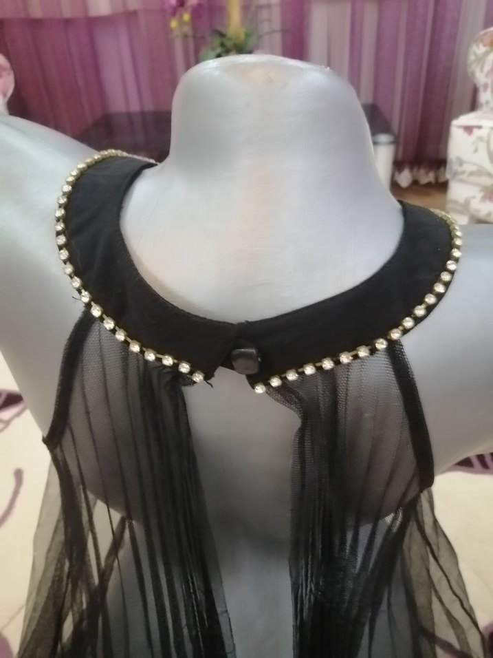 Uzun Siyah Transparan Gotik Kadın Gecelik - Görsel 2