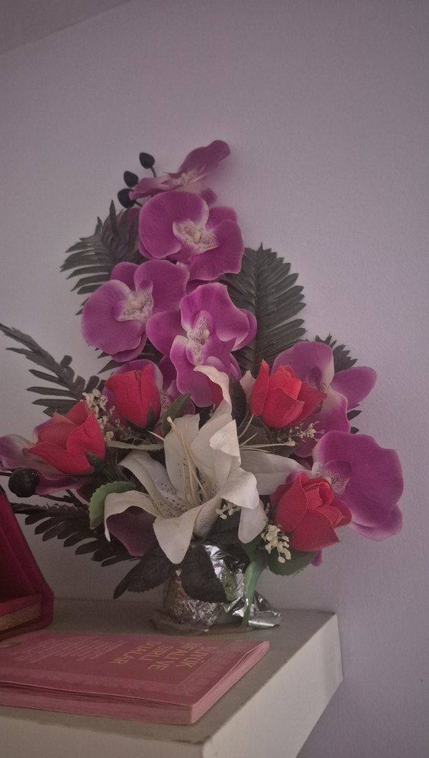 Pastel Mor Çiçekli Dekoratif Vazo - Görsel 5