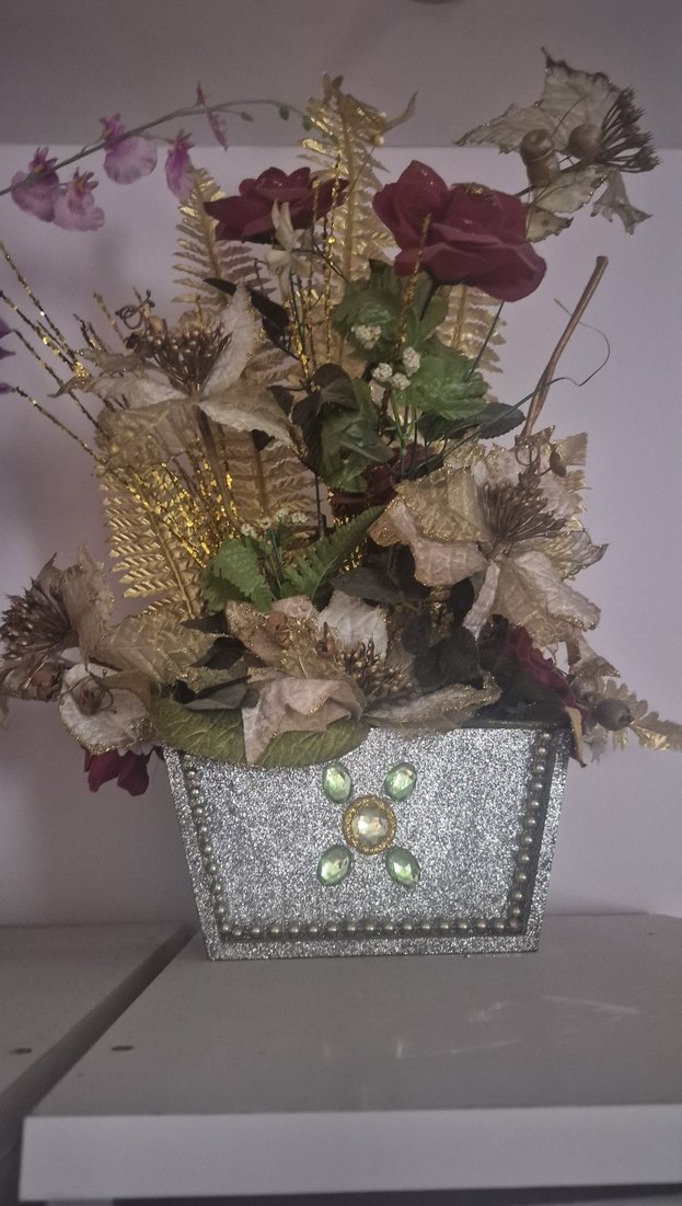 Pastel Mor Çiçekli Dekoratif Vazo - Görsel 2