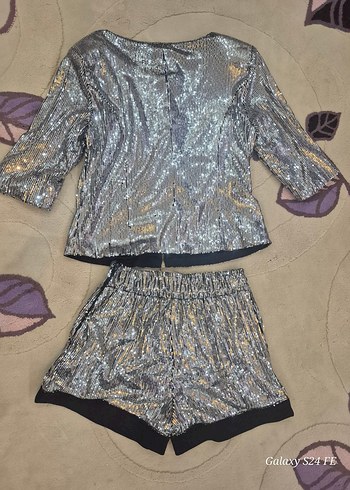 Gri Payetli Mini Kadın Takım - Görsel 2