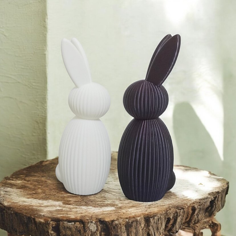 Beyaz ve Siyah Tavşan Figürleri - Görsel 2