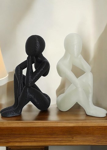 Beyaz ve Siyah Dekoratif Figürler - Görsel 2