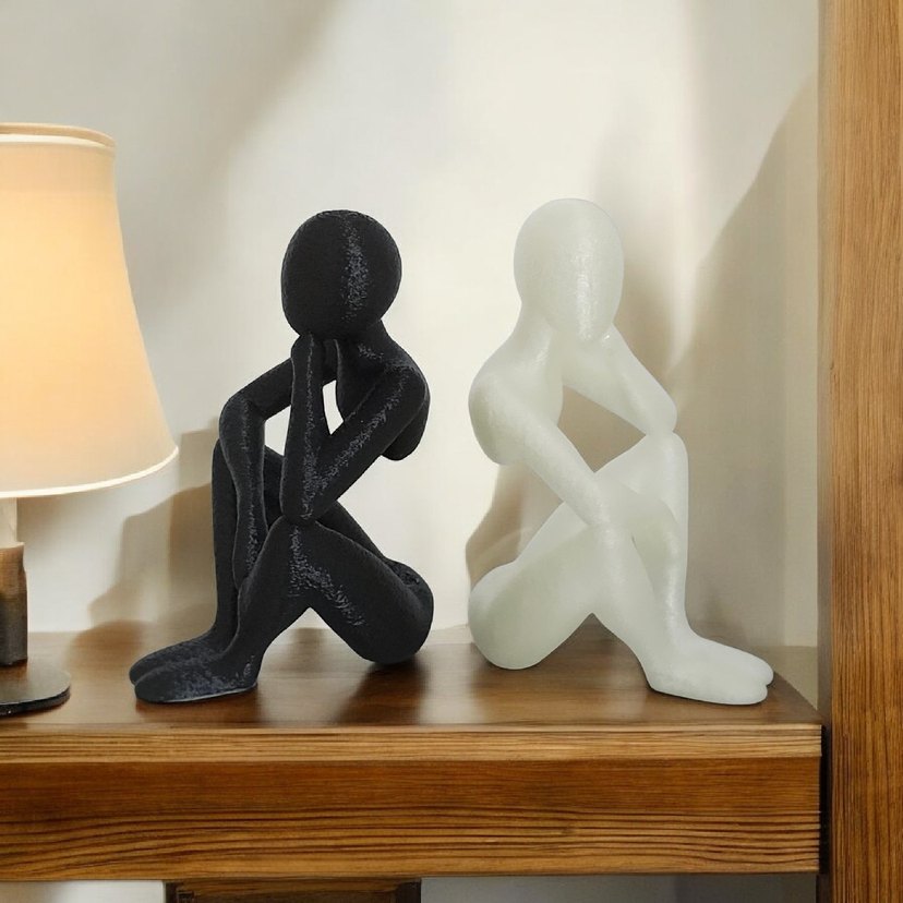 Beyaz ve Siyah Dekoratif Figürler - Görsel 2