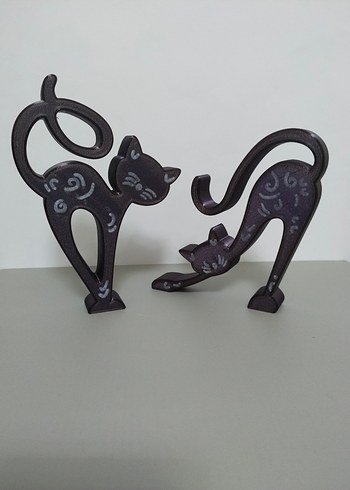 Siyah Dekoratif Kedi Figürleri - Görsel 3