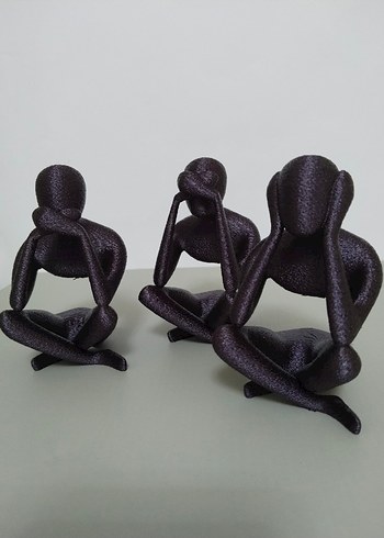 Siyah Üçlü Düşünen Figür Seti - Görsel 5