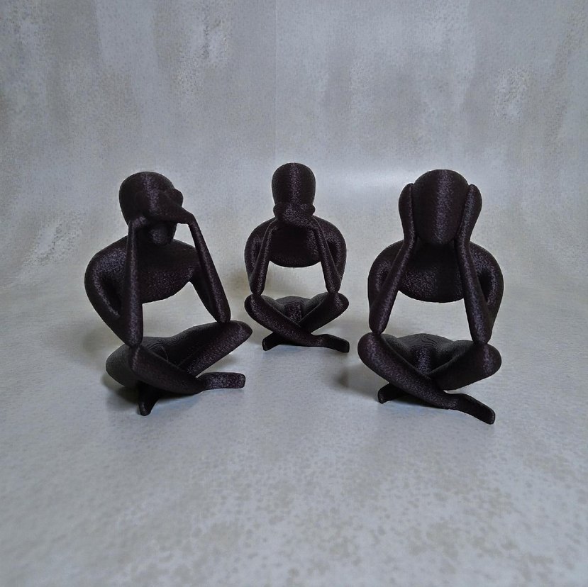 Siyah Üçlü Düşünen Figür Seti - Görsel 3