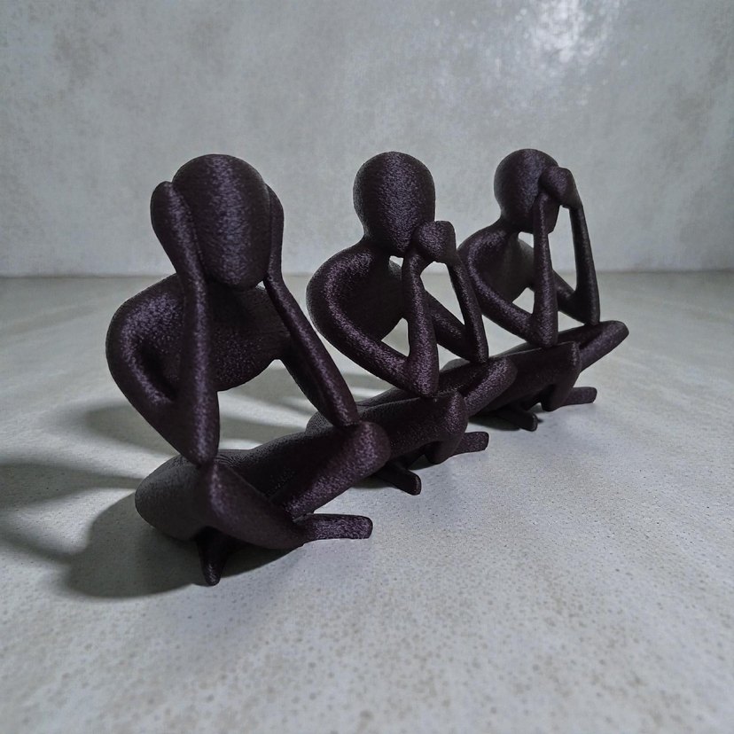 Siyah Üçlü Düşünen Figür Seti - Görsel 2