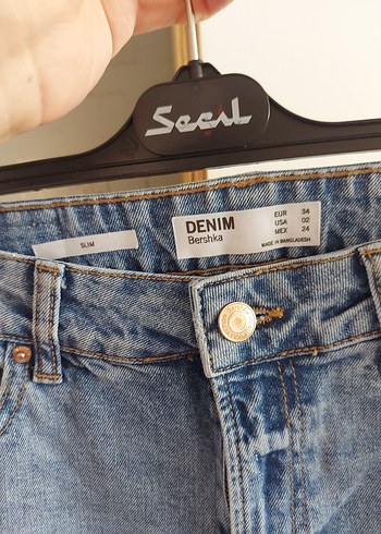 xs Beden mavi Renk bershka kot pantolon